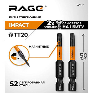 Биты RAGE by VIRA 554147 S2 торсионные TORX T20*50 мм 2 шт