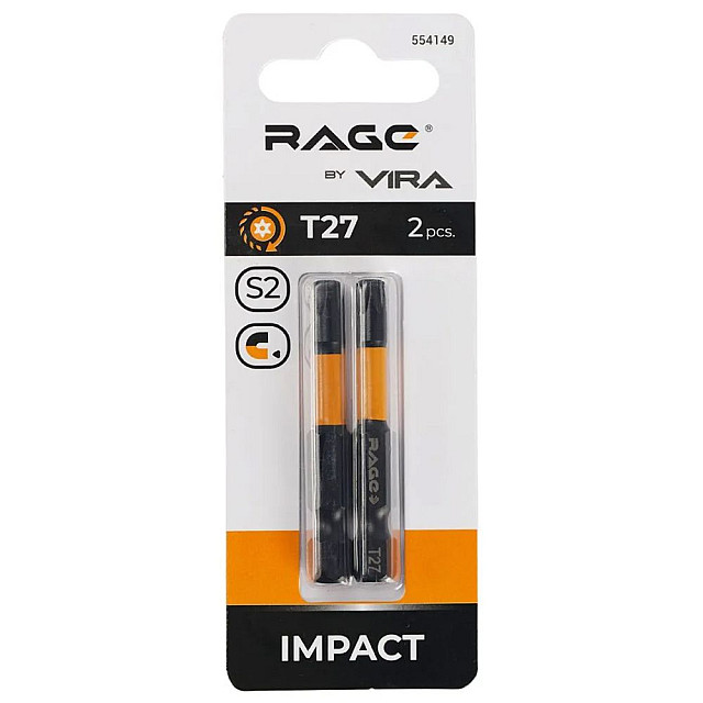 Биты RAGE by VIRA 554149 S2 торсионные TORX T27*50 мм 2 шт