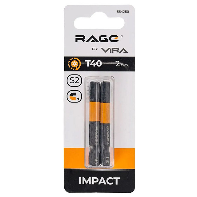 Биты RAGE by VIRA 554250 S2 торсионные TORX T40*50 мм 2 шт
