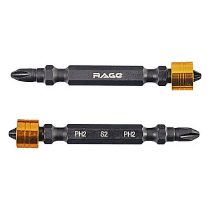 Биты RAGE by VIRA 554233 S2 магнитные двусторонние с ограничителем PH2*65 мм 2 шт