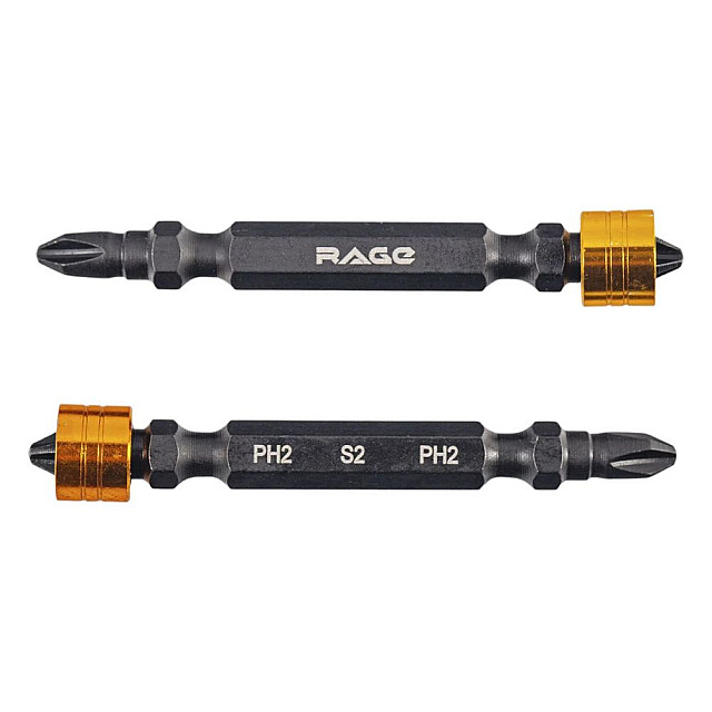 Биты RAGE by VIRA 554233 S2 магнитные двусторонние с ограничителем PH2*65 мм 2 шт