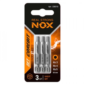 Набор бит Nox Corebit 336010 E6.3 HX3 HX4 HX5 50 мм 3 шт