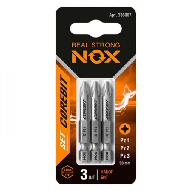 Набор бит Nox Corebit 336007 E6.3 Pz1 Pz2 Pz3 50 мм 3 шт
