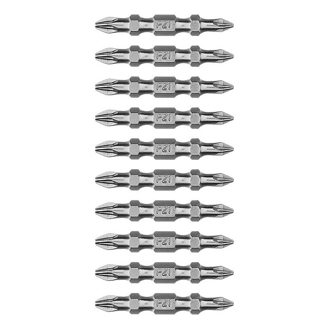 Бита двухсторонняя Gross 112010 PZ2-PZ1*45 мм сталь S2 10 шт