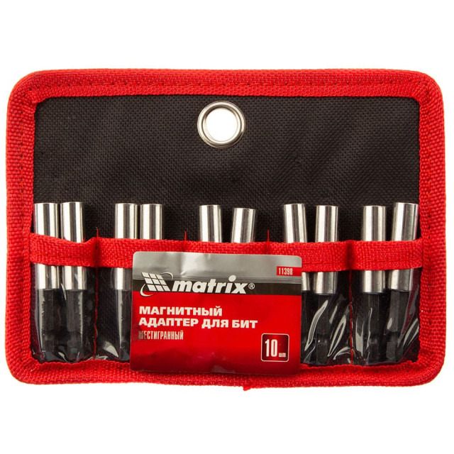 Адаптер для бит Matrix 11398 магнитный шестигранный 10 шт