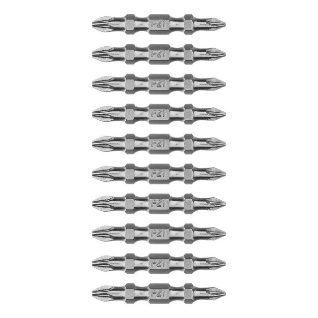 Бита двухсторонняя Gross 112010 PZ2-PZ1*45 мм сталь S2 10 шт