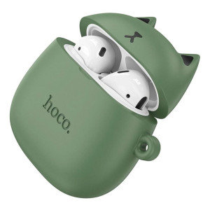 Наушники Hoco BT EW45 внутриканальные с микрофоном в корпусе зеленый кот