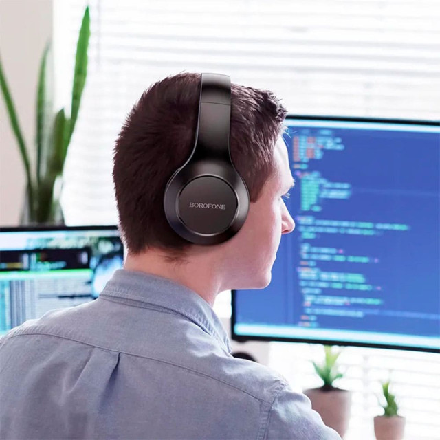 Наушники Borofone BT BO12 46733 полноразмерные с микрофоном черный