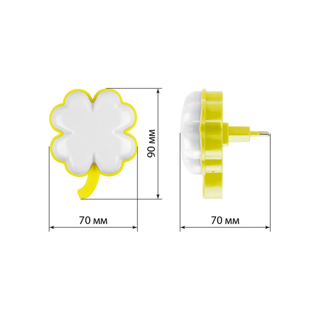 Ночник TDM Electric Народный Клевер SQ0357-0070 с датчиком освещенности желтый