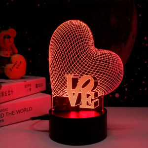 Ночник Camelion NL-400 Сердце LED 3Вт RGB USB 3 АА (в комплект не входят)