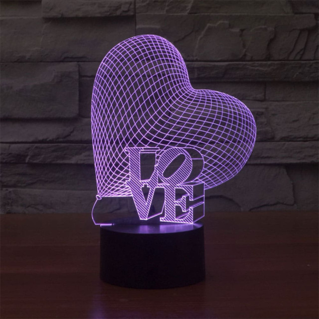 Ночник Camelion NL-400 Сердце LED 3Вт RGB USB 3 АА (в комплект не входят)