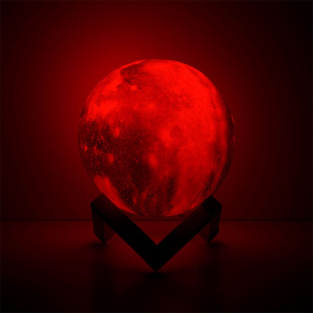 Светильник настольный Gauss NN003 3D Луна 1W RGB 5V Li-ion 450mA 15 см c пультом LED