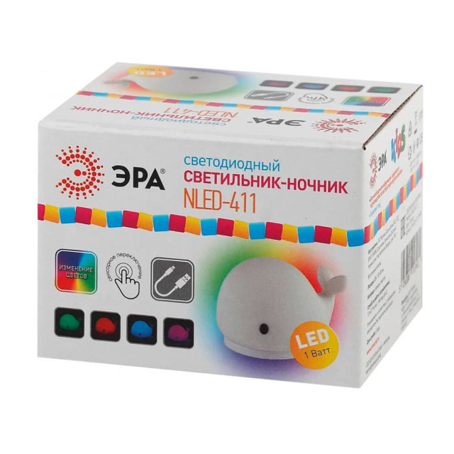 Ночник Эра Кит Б0041088 NLED-411-1W-W с выключателем белый
