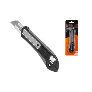 Нож пистолетный Startul ST0925 Black Line с выдвижным лезвием 18 мм