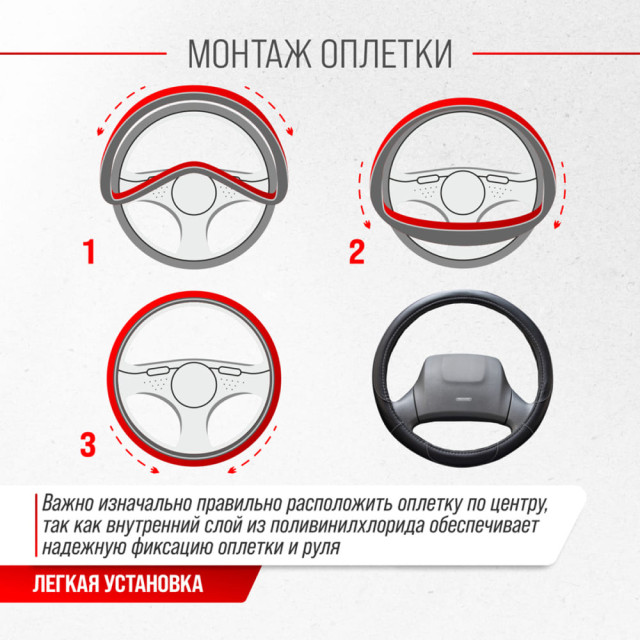 Оплетка экокожа Skyway Art-4 M черная