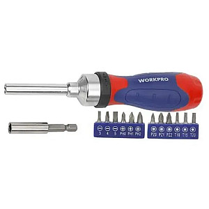 Отвертка Workpro WP200524 с битами 14 шт