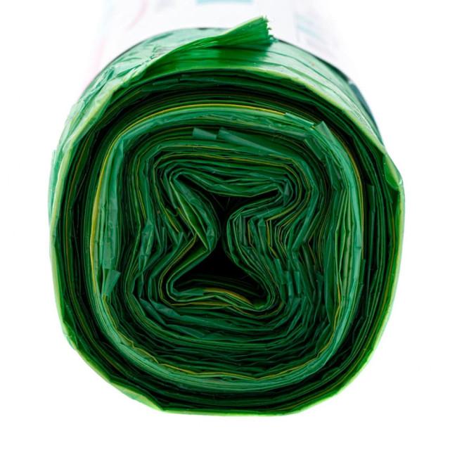 Пакеты для мусора Palisad Home 927175 с завязками зеленые 35 л 15 шт