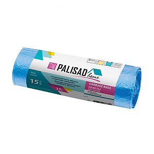 Пакеты для мусора Palisad Home 927155 с завязками синие 35 л 15 шт