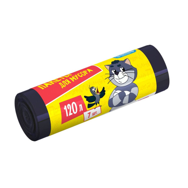 Пакеты для мусора Avikomp Стандарт 3435 черные 120 л 7 шт