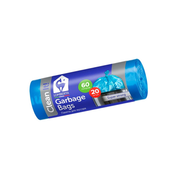 Пакеты для мусора Lomberta 60*80 см синий 60 л 20 шт