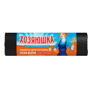 Пакеты для мусора Хозяюшка 67*100 см 120 л 10 шт