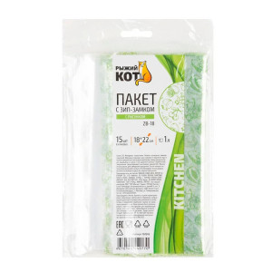 Пакет Рыжий Кот ZB-18 102848 с ЗИП-замком с рисунком 18*22 см 1 л 15 шт