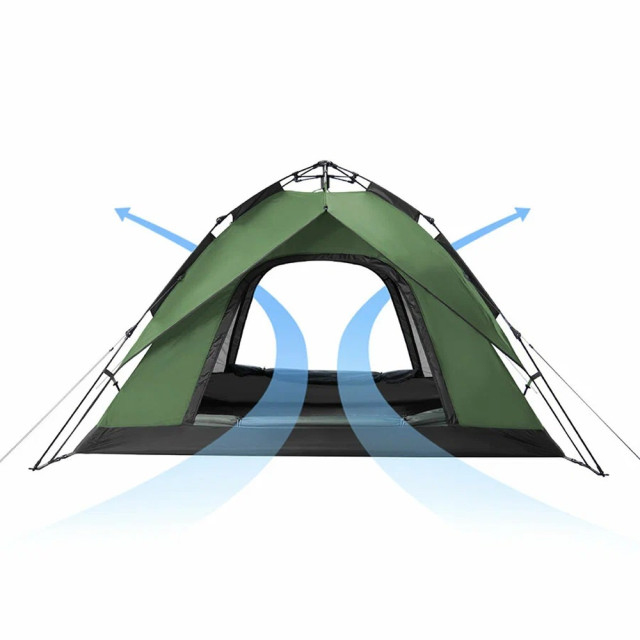 Палатка автоматическая Naturehike NH21ZP008 четырёхместная тёмно-зелёная