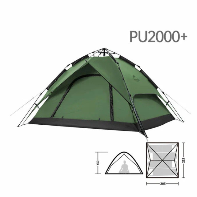 Палатка автоматическая Naturehike NH21ZP008 четырёхместная тёмно-зелёная