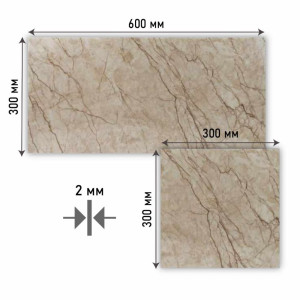 Панель самоклеящаяся Grace Мрамор Нова Мерит гранд 300*600 мм
