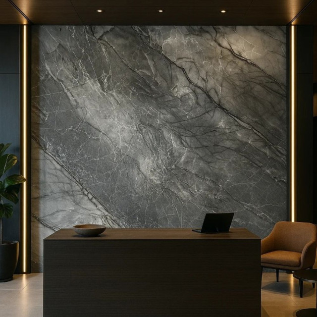 Панель ПВХ Sanrelia Мрамор гибкий UV Marble embossed 6023 2800*1220*3 мм