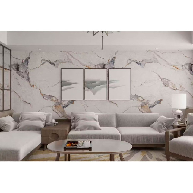 Панель ПВХ Sanrelia Мрамор гибкий UV Marble embossed 6020 2800*1220*3 мм
