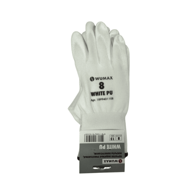 Перчатки защитные Wurth White PU 1899401108 с полиуретановым покрытием размер 8