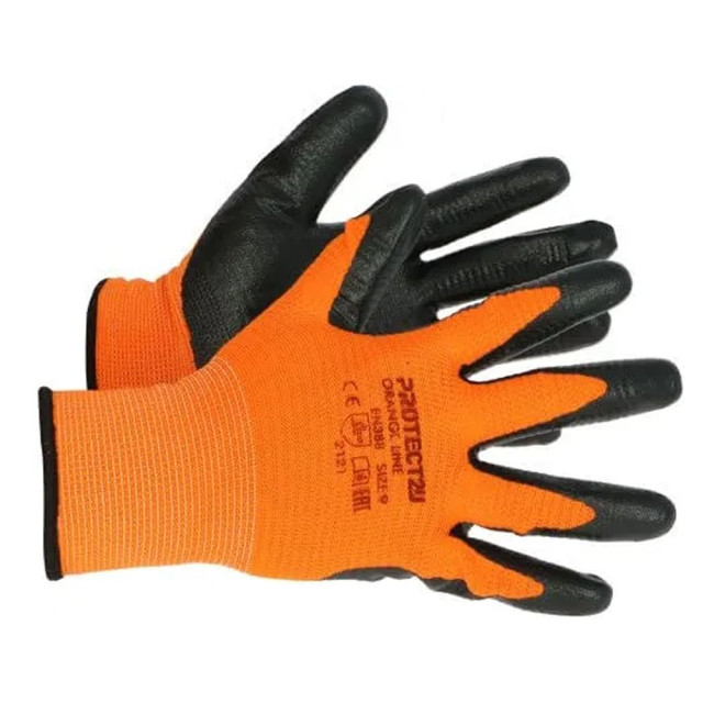 Перчатки защитные Protect2U 8314 Green line orange размер 11