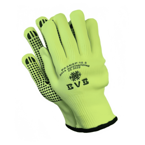 Перчатки из полиэстра с пвх покрытием Точка салатовые с ворсовым начесом