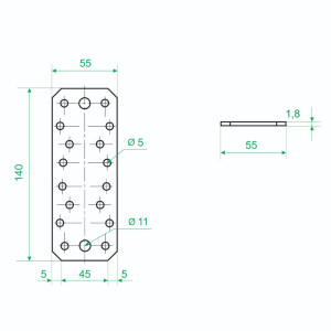 Пластина крепежная Роскреп КР-140*55