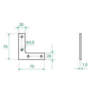 Уголок оконный Роскреп NA 5 75*75*20 мм