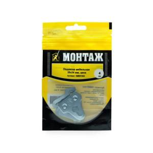 Подвеска мебельная Монтаж BM001463 38*34 мм цинк 4 шт