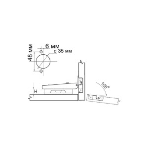 Петля накладная Starfix SMF-10616 с доводчиком Clip-on