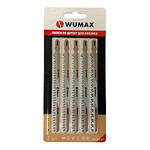 Пилки для лобзика Wumax 160811891 по дереву 125*4.3 мм 5 шт
