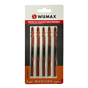 Пилки для лобзика Wumax 1608514153 по пластику 105*2.5 мм 5 шт