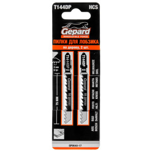 Пилка для электролобзика Gepard GP0640-17 по дереву T144DP 2 шт