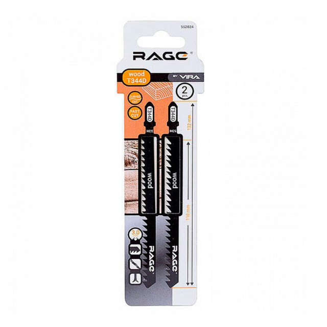 Пилки для лобзика VIRA Rage 552024 T344D 2 шт