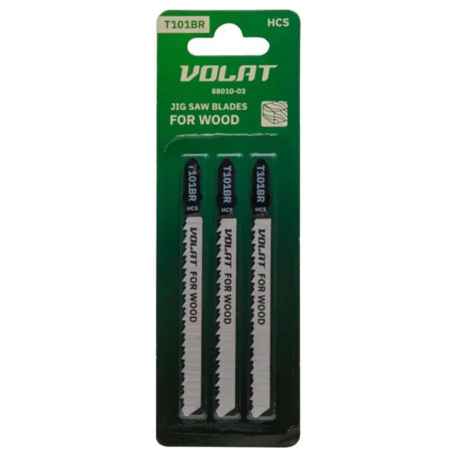 Пилка для электролобзика Волат 88010-03 по дереву T101BR 3 шт