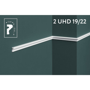 Молдинг настенно-потолочный Солид 2 UHD 19/22 полимерный белый 13*22*2400 мм