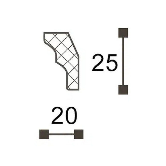 Плинтус потолочный NMC Decoplintus ME 25*20 мм белый
