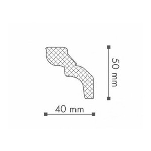 Плинтус потолочный NMC Nomastyl D белый 50*40 мм