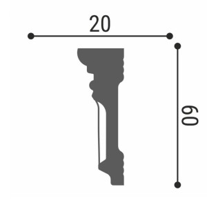 Плинтус потолочный Де-Багет декор ДП 12/60 60*20*2000 мм