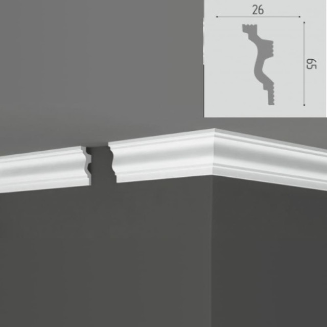 Плинтус потолочный Де-Багет П 21 65/26 65*26*2000 мм