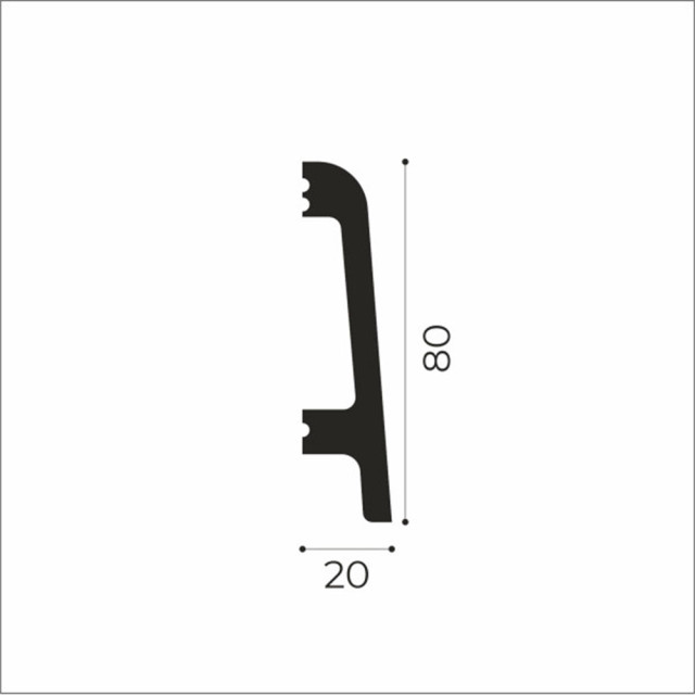 Плинтус NMC Wallstyl FR3 DSPLFR200030 белый 20*80*2000 мм