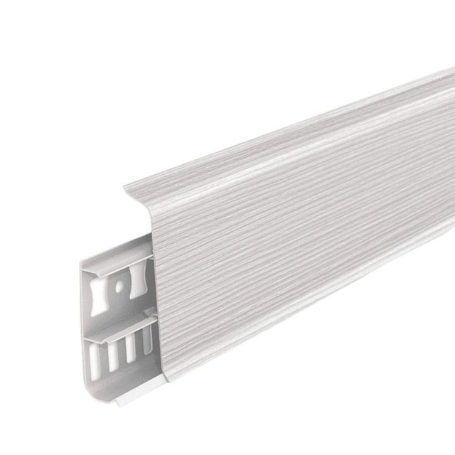 Плинтус Ideal Деконика Д85 255 ясень бьянко 85 мм 2.2 м